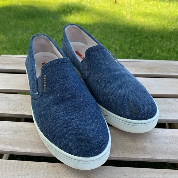 🔥PRADA Denim Slip-On Sneakers🔥 37.5 - Picture 2 of 13